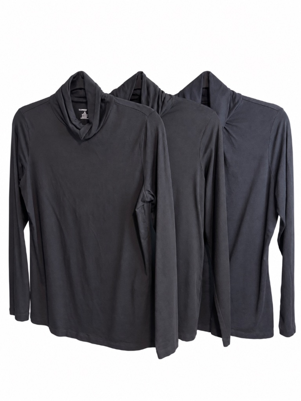 Lands’ End – Lot of 3 Black Cowl Neck Turtlenecks – Size M